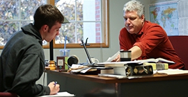 instructor meeting with student in office